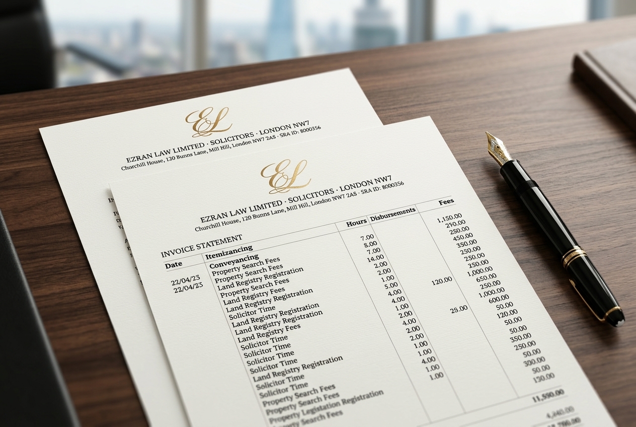 Ezran Law Legal Fee Invoice & Letterhead Stationery